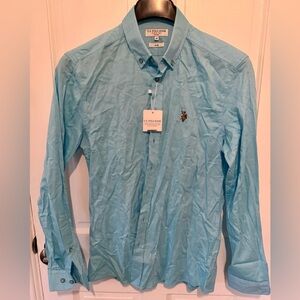 U.S. Polo Assn. Men's Turquoise Blue Button Down Shirt